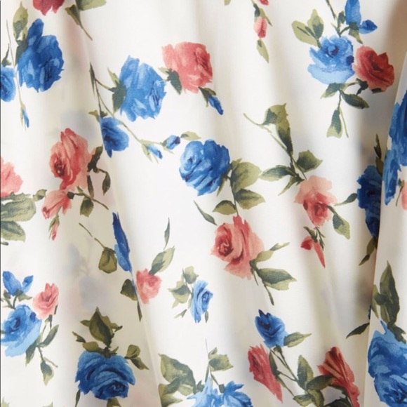 Beige Floral Tea Length Skirt - Picture 5 of 6